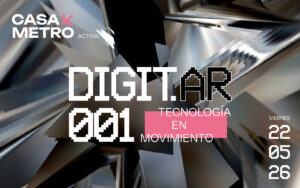 Artística del show 'DIGITAR' de CASAMETRO en La Plata. La imagen anuncia las funciones de mayo de 2026 con una estética visual moderna característica del espacio
