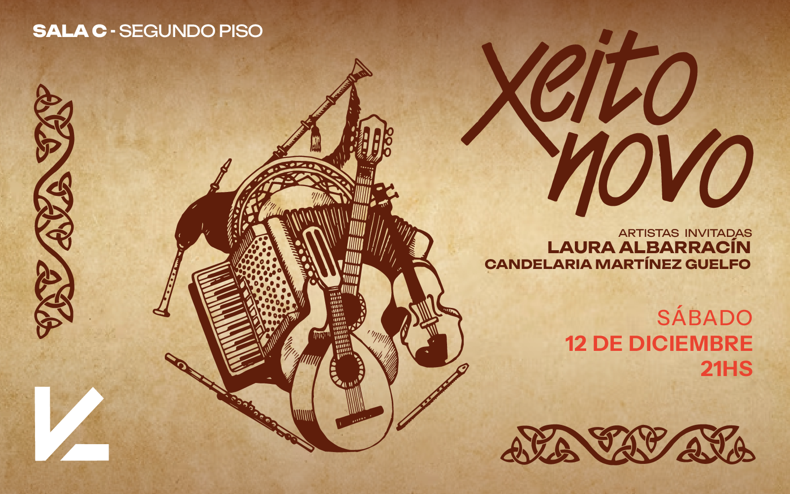 Xeito Novo - Sábado 12 de diciembre, 21 hs - Sala C, Casa Metro